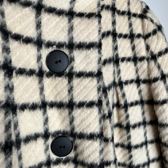Pauline Trigere Vintage black and white wool window pane Mod Swing coat - Picture 3 of 6
